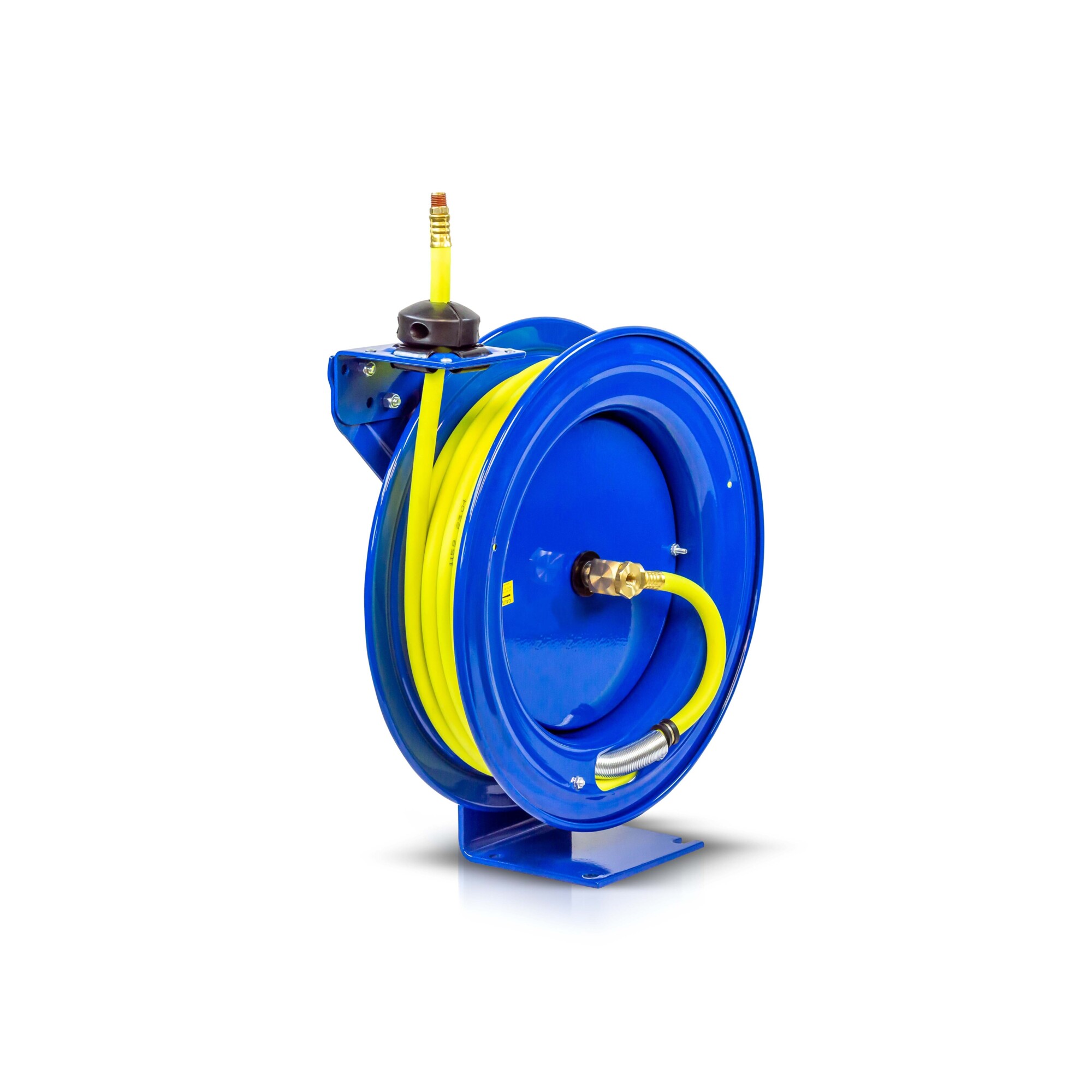 Coxreels HV High-Visibility Low Pressure Air Hose Reel, With 1/2in. x 50ft. High-Visibility Hybrid Hose, 300 Max. PSI, Model# P-LP-450-HV